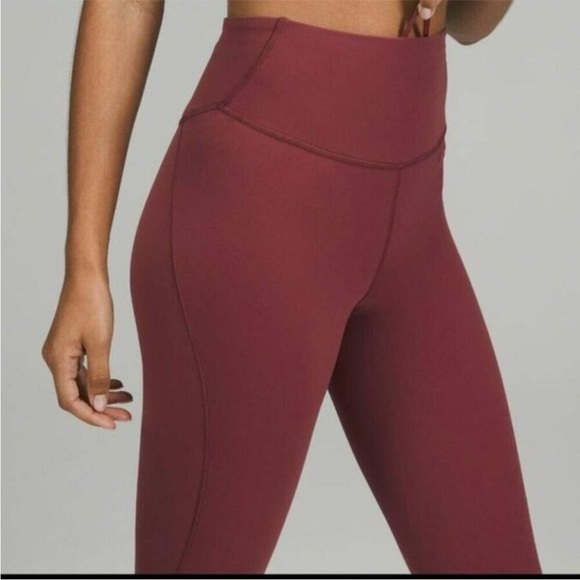 Lululemon Red Mauve Base Pace High-Rise Running Tight / Legging | Size 14, 25” - Picture 3 of 7